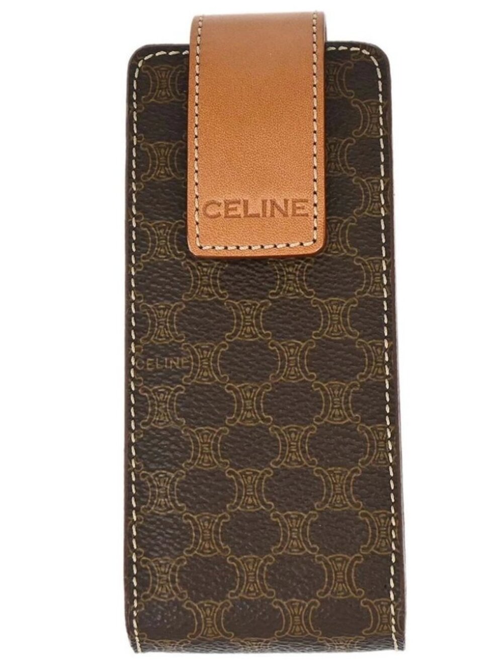 Celine Brown PVC Macadam Pouch Case 187428